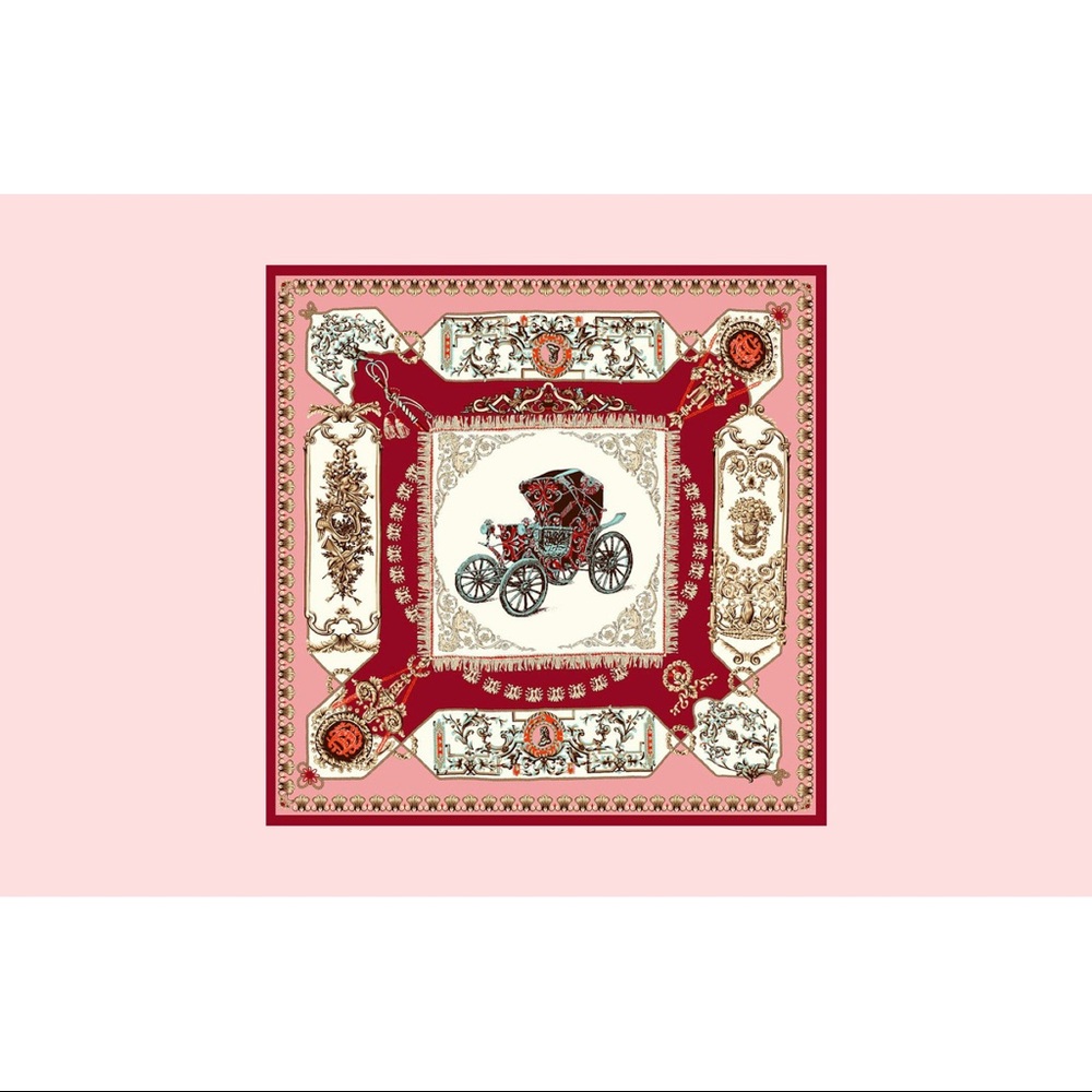 🆕Vintage style carriage chain large square scarf